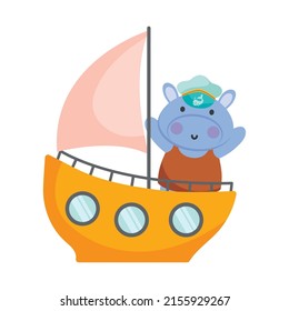 sailor hippo in the ship