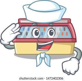 Sailor ice cream freezer isolated the mascot
