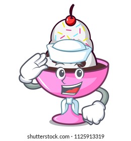 Sailor ice cream sundae character cartoon