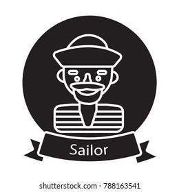 sailor icon flat black