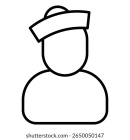 ícone do marinheiro plano fino contorno arte logotipo
