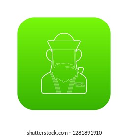 Sailor icon green vector isolated on white background