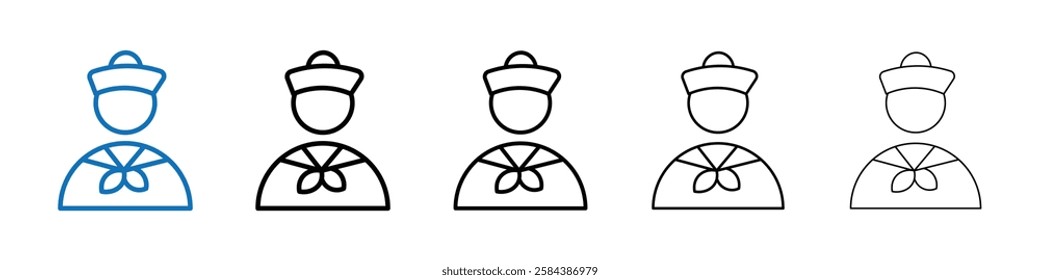 Sailor icon Outline vector logo for web ui