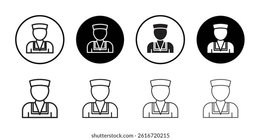 Sailor icon Thin line illustration set