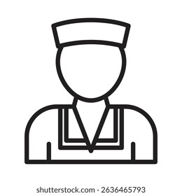 Sailor icon Thin line illustration