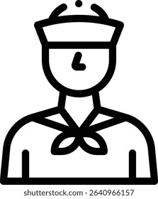 sailor icon. Thin Linear Style Design Isolated On White Background