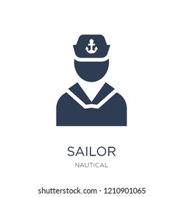 Sailor icon. Trendy flat vector Sailor icon on white background from Nautical collection, vector illustration can be use for web and mobile, eps10