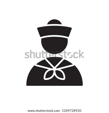 sailor icon vector. people icon glyph style