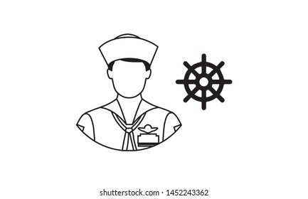 sailor icon vector. people icon line style