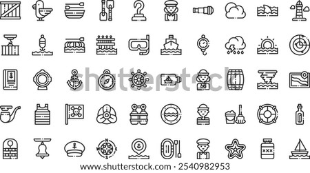 Sailor icons High-Quality Vector Icons Collection with Editable Stroke. Ideal for Professional and Creative Projects.