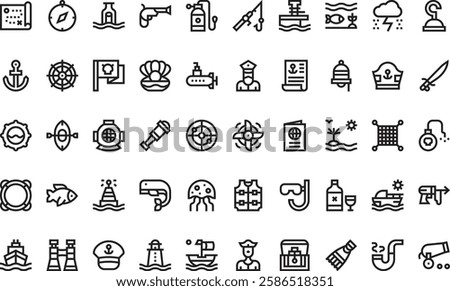 Sailor icons High-Quality Vector Icons Collection with Editable Stroke. Ideal for Professional and Creative Projects.