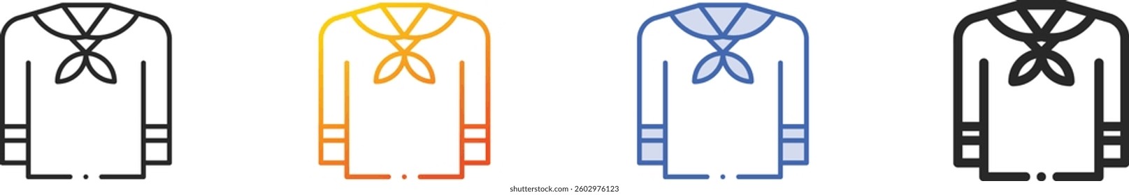 sailor icon.Thin Linear, Gradient, Blue Stroke and bold Style Design Isolated On White Background