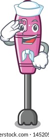 Sailor immersion mascot blender on kitchen table