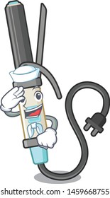 Sailor iron curling isolated in the mascot