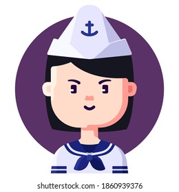 Sailor job and profession avatar icon. Profile picture for user interface.