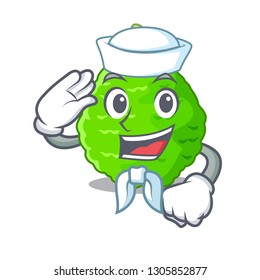 Sailor kaffir lime basket of vegetable mascot