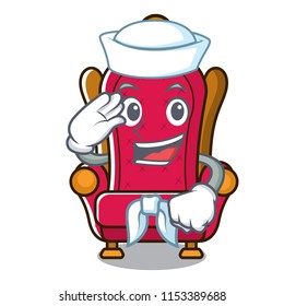 Sailor king throne character cartoon