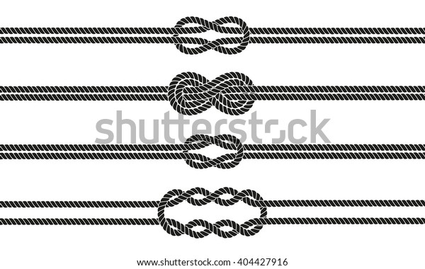 Sailor knot dividers set.\
Nautical infinity sign. Rope border. Tying the knot. Graphic design\
element for wedding invitations, baby shower, birthday card,\
scrapbooking etc
