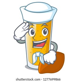 Sailor lassi mango in a cartoon glass