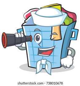 Sailor laundry basket character cartoon