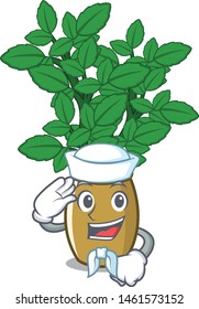 Sailor lemon balm isolated in the character