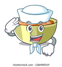 Sailor lentil soup in a mascot bowl