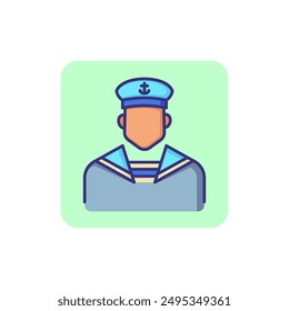 Sailor line icon. Navy man, seaman, mariner. Occupation concept. Can be used for topics like voyage, sailing, navigation