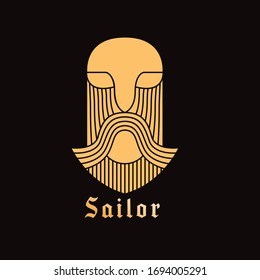 Sailor logo design vector template with Luxury Concept style. Royal Emblem Symbol and modern icon for Company And Business.
