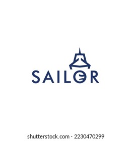 Sailor logo icon design template flat vector