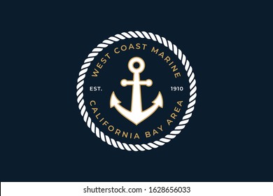 Sailor Logo Template with Anchor and Rope