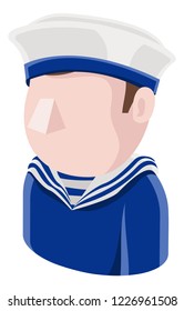 A Sailor man avatar cartoon person icon emoji