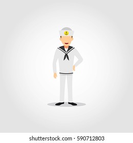 Sailor man Character Design Vector.