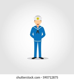 Sailor man Character Design Vector.