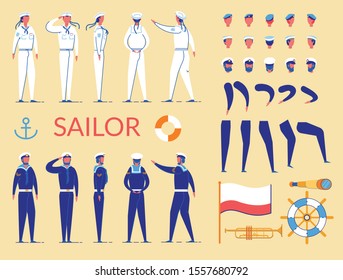 Sailor Man Characters Constructor in Uniform.