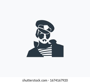 Sailor man icon isolated on clean background. Sailor man icon concept drawing icon in modern style. Vector illustration for your web mobile logo app UI design.