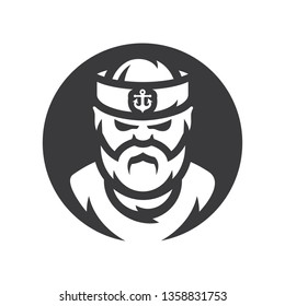 Sailor man Vector silhouette sign.
