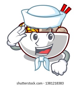 Sailor meatball fried on the cartoon plate