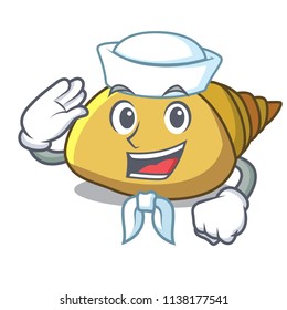 Sailor mollusk shell character cartoon