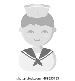 Sailor monochrome icon. Illustration for web and mobile design.