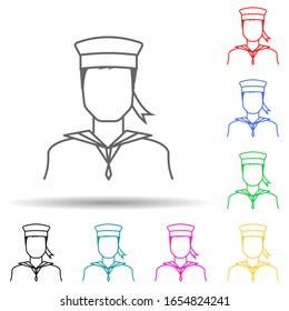 sailor multi color style icon. Simple glyph, flat vector of proffecions icons for ui and ux, website or mobile application