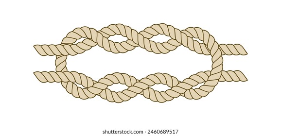 Sailor nautical knot. Nautical rope infinity sign. Tying the knot. Graphic design element for wedding invitations, baby shower, birthday card, scrapbooking, logo etc.