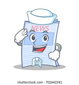 Sailor newspaper character cartoon style