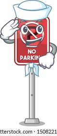 Sailor no parking mascot shaped on cartoon