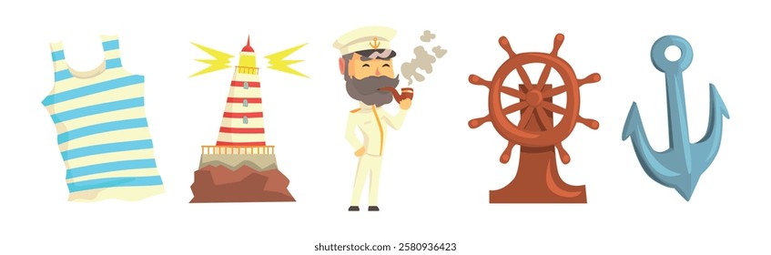 Sailor Object and Attribute for Seafaring Vector Set