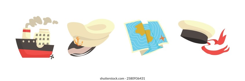 Sailor Object and Attribute for Seafaring Vector Set