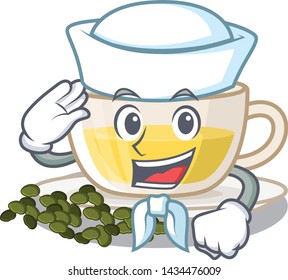 Sailor oolong tea poured in character cup