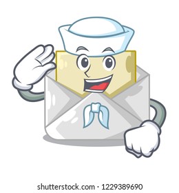 Sailor opened and closed envelopes shaped cartoon