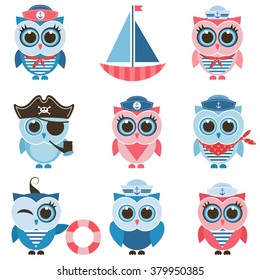 sailor owls and owlets set