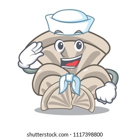 Sailor oyster mushroom character cartoon