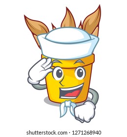 Sailor pencil pot shape on the cartoon